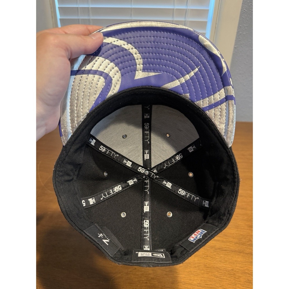 New Era 9FIFTY Baltimore Ravens 3D Liquid Chrome Logo Bill Hat Cap 7 1/4 - Picture 8 of 11